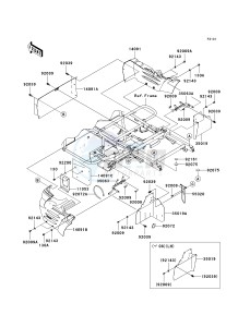 KAF 400 C [MULE 610 4X4 HARDWOODS GREEN HD] (C6F-C9F) C6F drawing FRAME FITTINGS-- REAR- -