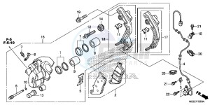 CB500FD CB500F UK - (E) drawing FRONT BRAKE CALIPER