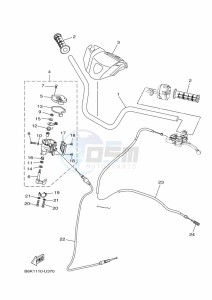 YFM700FWB YFM70KDXK (B6K3) drawing STEERING HANDLE & CABLE