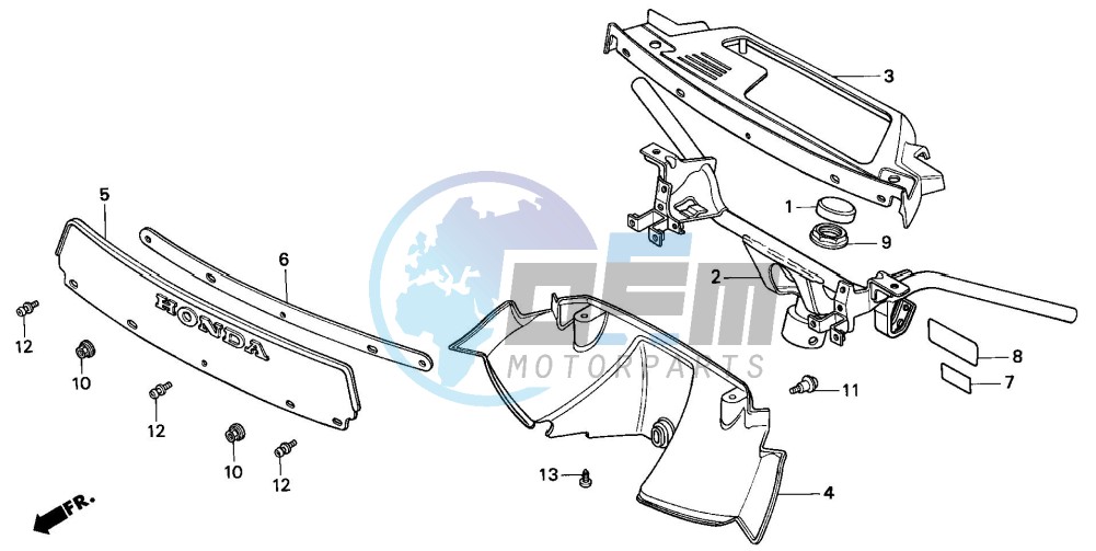 STEERING HANDLE/HANDLE COVER/WIND SCREEN