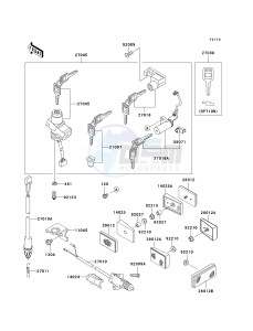 EX 250 F [NINJA 250R] (6F-7F) F7F drawing IGNITION SWITCH_LOCKS_REFLECTORS