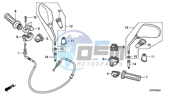 SWITCH/CABLE/MIRROR (SH1259/1509)