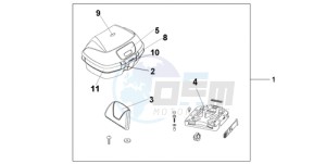 VFR800A9 UK - (E / ABS MME) drawing TOP BOX 45L PEARL SUNBEAM WHITE