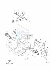 YZ250X (BF1H) drawing STAND & FOOTREST