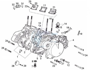 GPR - 50 cc VTHRF1A1A Euro 2 2T LC drawing Crankcase (Positions)