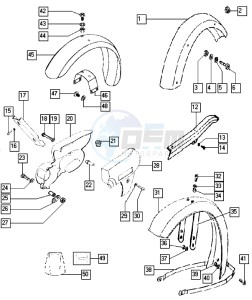 FLEXER_25-45kmh_K4-K7 50 K4-K7 drawing Mudguards-shields