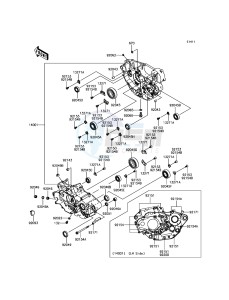 KLX450R KLX450AFF EU drawing Crankcase