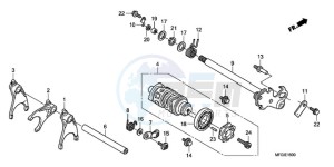 CB600FAA Europe Direct - (ED / ABS) drawing GEARSHIFT DRUM