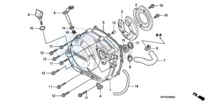 CBR125RW9 UK - (E / WH) drawing RIGHT CRANKCASE COVER