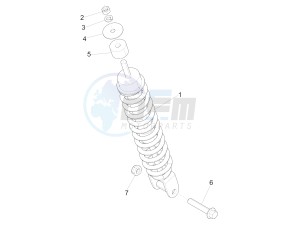 Liberty 50 4T Delivery 2012-14 drawing Rear suspension - Shock absorber/s