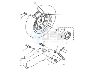 BW'S NAKED 50 drawing REAR WHEEL