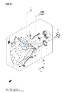 GSX-R750 drawing HEADLAMP