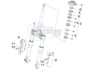 Beverly 250 Cruiser e3 drawing Fork steering tube - Steering bearing unit