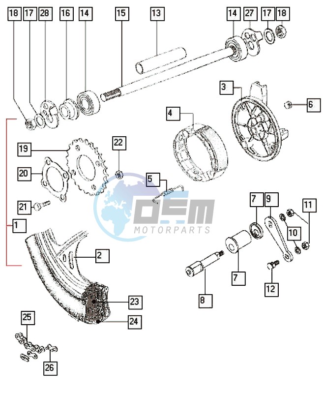 Rear wheel-alu