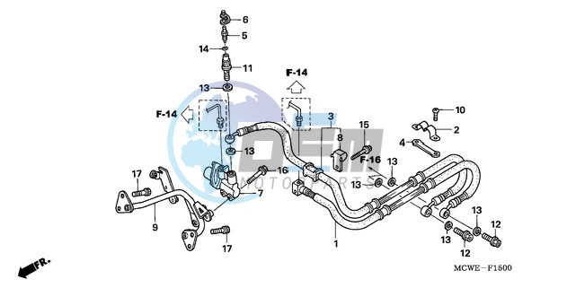 REAR BRAKE HOSE (VFR800)