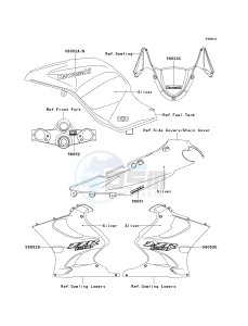 ZX 1200 C [NINJA ZZR 1200] (C1-C4) [NINJA ZZR 1200] drawing DECALS-- SILVER- --- CN- --- C2- -