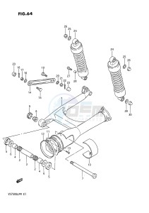 VS750GL (E1) INTRUDER drawing REAR SWINGING ARM (MODEL F)