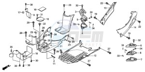 SH300R drawing FLOOR PANEL/PILLION STEP