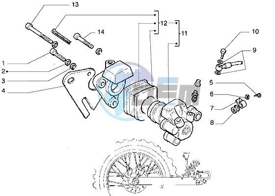 Rear master brake cylinder