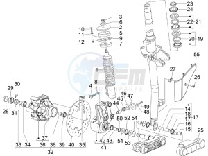 S 125 4T ie E3 College drawing Fork - steering tube - Steering bearing unit