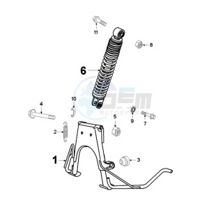 TKR R A BE drawing REAR SHOCK AND STAND