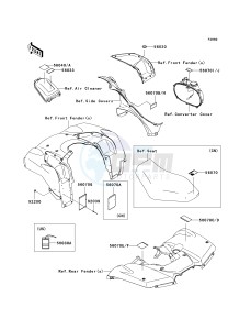 KVF 650 H [BRUTE FORCE 650 4X4I] (H7F-H8F) H7F drawing LABELS