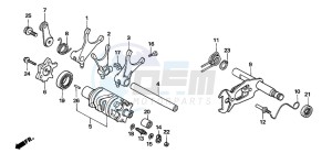 FMX650 FMX650 drawing SHIFT DRUM/SHIFT FORK