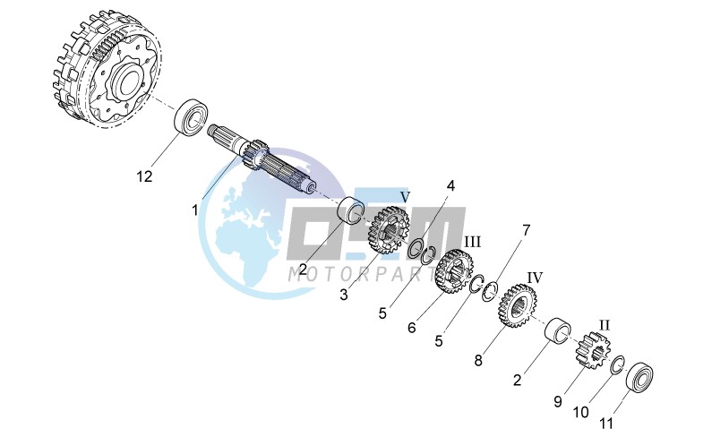 Primary gear shaft