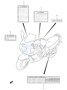 GSX750F (E2) drawing WARNING LABEL (MODEL Y)