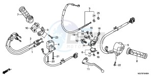 CBR1000RRD Fireblade - CBR1000RR UK - (E) drawing HANDLE LEVER/SWITCH/CABLE