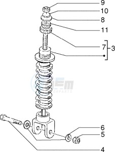 NRG 50 Extreme ZAPC220-210 drawing Rear Shock absorber