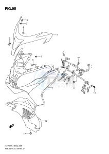 AN400 (E2) Burgman drawing FRONT LEG SHIELD (AN400AL1 E24)