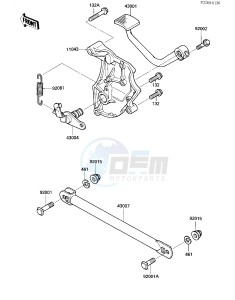 ZN 700 A [LTD SHAFT] (A1-A2) [LTD SHAFT] drawing BRAKE PEDAL_TORQUE LINK