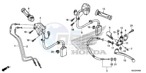 CBR500RAD CBR500R ABS UK - (E) drawing HANDLE LEVER/SWITCH/CABLE