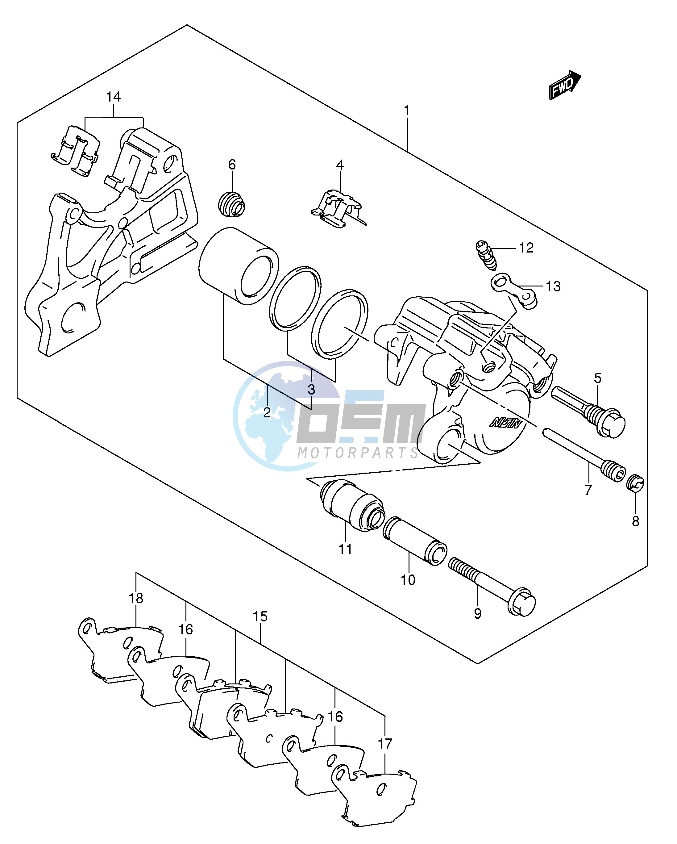 REAR CALIPER (SEE NOTE)