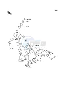 KLX 250 H [KLX250S] (H6F-H7F) H6F drawing FRAME