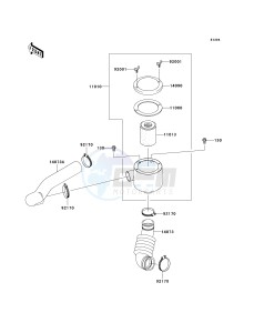 KAF 400 B [MULE 600] (B1) B1 drawing AIR CLEANER-BELT CONVERTER