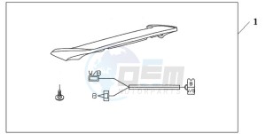 GL18009 NZ / AB NAV - (NZ / AB NAV) drawing REAR SPOILER HONTEREY BLUE METALLIC