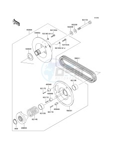 KAF400 A [MULE 610 4X4] (A1) A1 drawing DRIVEN CONVERTER_DRIVE BELT