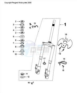 FIGHT 4 50 2T drawing FORKS AND STEERING