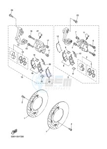 XVS1300A MIDNIGHT STAR (12C6) drawing FRONT BRAKE CALIPER