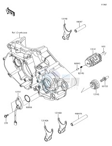 KX450F KX450HHF EU drawing Gear Change Drum/Shift Fork(s)