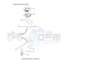 YFM700FWAD GRIZZLY 700 EPS (BLTU) drawing WVTA ELECTRICAL, TOW HITCH