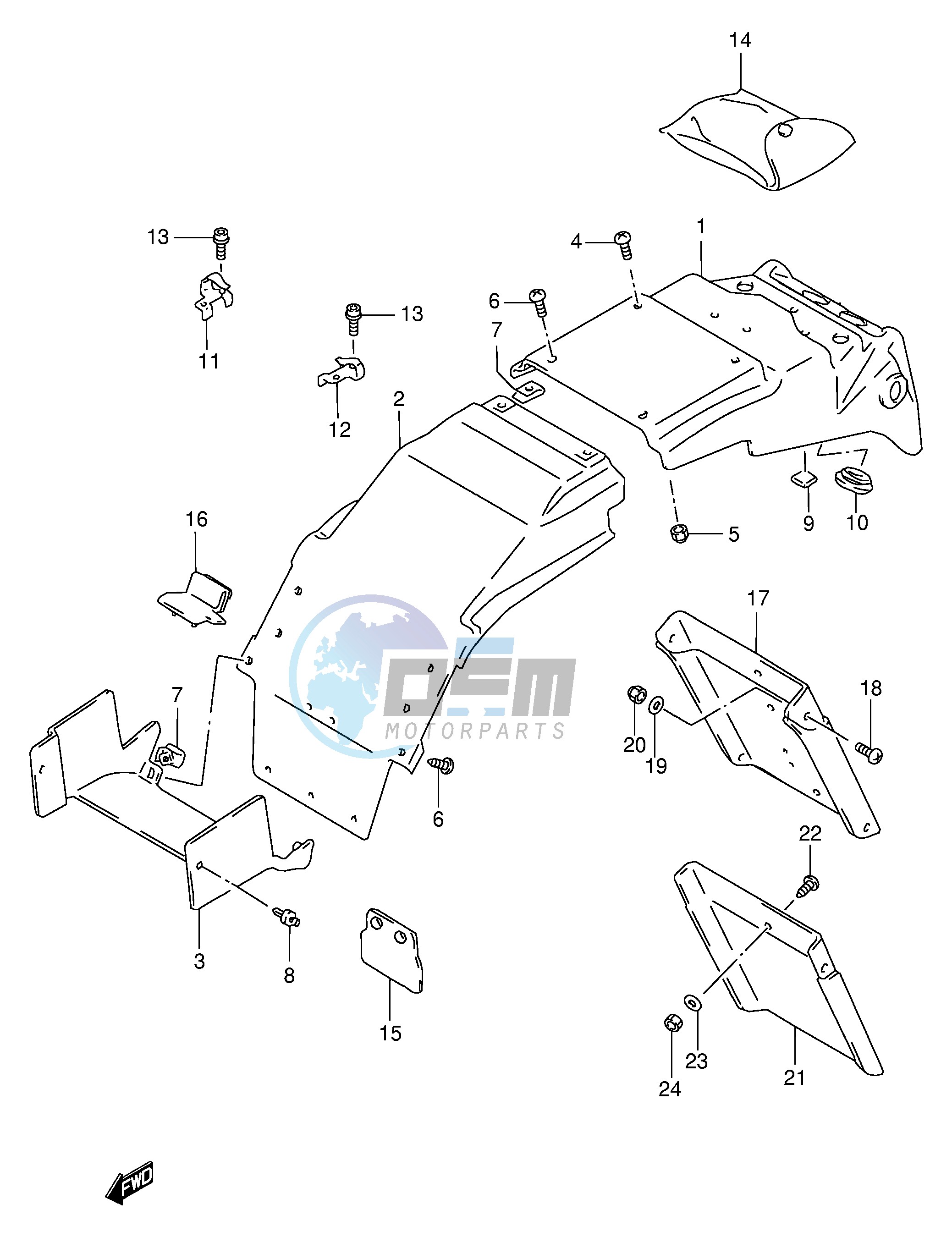 REAR FENDER (MODEL T V W)