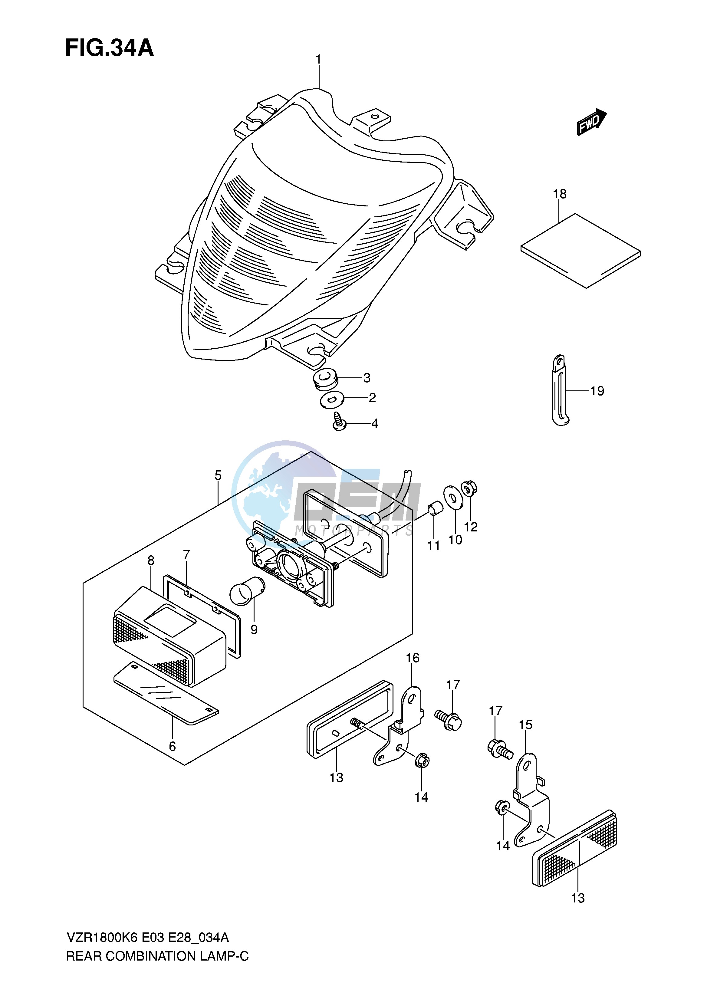 REAR COMBINATION LAMP (VZR1800ZK7 ZK8 ZK9 ZL0)