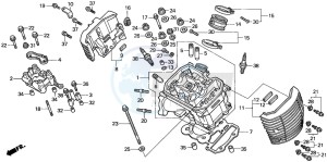 VT750CD3 drawing CYLINDER HEAD (FRONT)