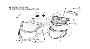 HD 200EVO EFI drawing FR PLATE / HEAD LIGHT