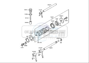 ZZR 250 (EU) drawing GEAR CHANGE DRUM