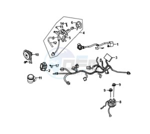 SYMPHONY ST 125 EURO4 L7 drawing WIRING HARNASS