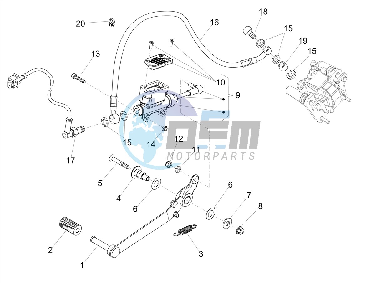 Rear master cylinder